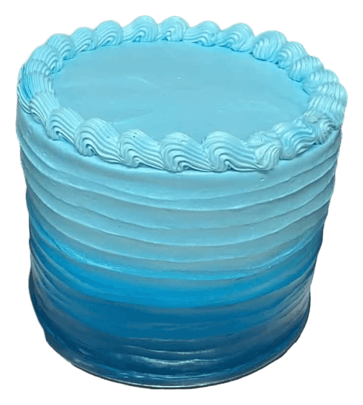Blue ombre buttercream birthday cake with a piped shell border, Townsville