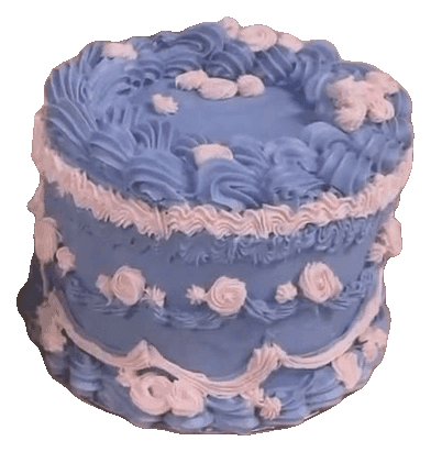 Lilac vintage-style cake with pink piped rosettes, swags and borders, made in Townsville